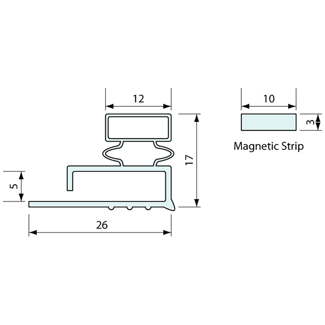 Refrigerator Door Gasket Black 4m